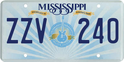 MS license plate ZZV240