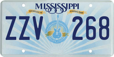 MS license plate ZZV268