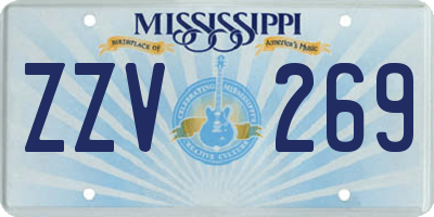 MS license plate ZZV269