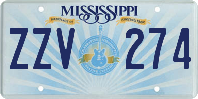 MS license plate ZZV274