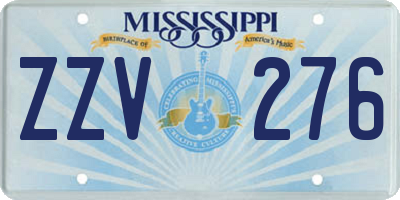 MS license plate ZZV276