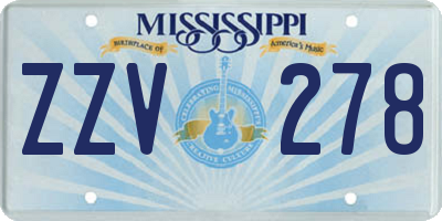 MS license plate ZZV278