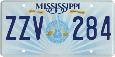 MS license plate ZZV284
