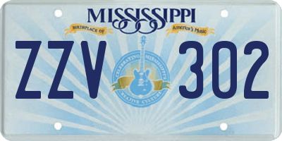 MS license plate ZZV302