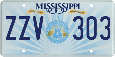 MS license plate ZZV303