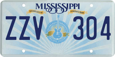 MS license plate ZZV304