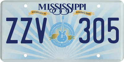 MS license plate ZZV305