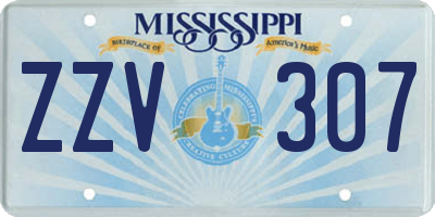 MS license plate ZZV307