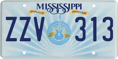 MS license plate ZZV313