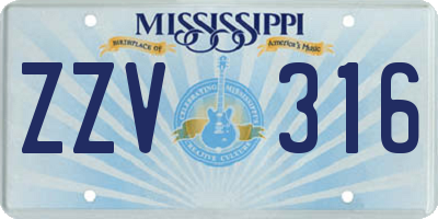 MS license plate ZZV316