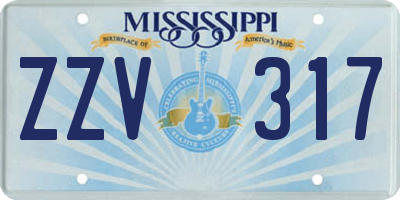 MS license plate ZZV317