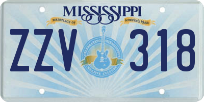 MS license plate ZZV318
