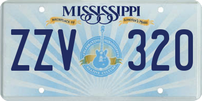 MS license plate ZZV320