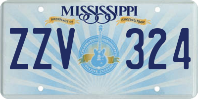 MS license plate ZZV324