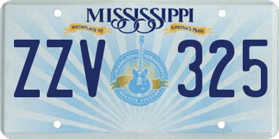 MS license plate ZZV325