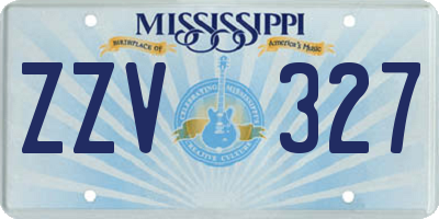 MS license plate ZZV327
