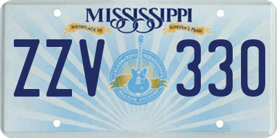 MS license plate ZZV330