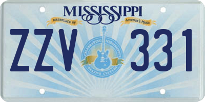 MS license plate ZZV331