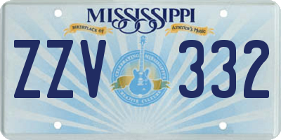 MS license plate ZZV332