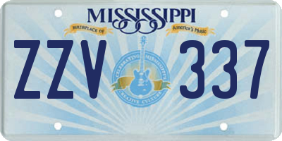 MS license plate ZZV337