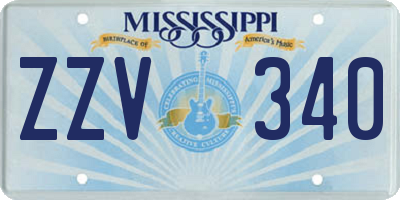 MS license plate ZZV340