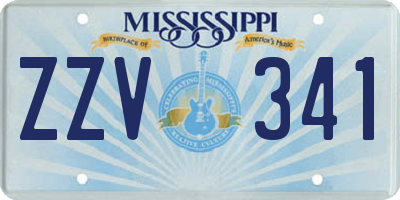 MS license plate ZZV341