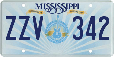 MS license plate ZZV342