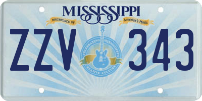 MS license plate ZZV343