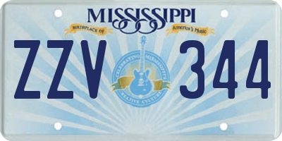 MS license plate ZZV344