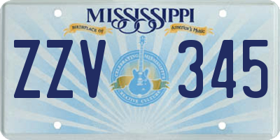 MS license plate ZZV345