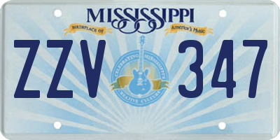 MS license plate ZZV347