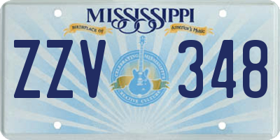 MS license plate ZZV348