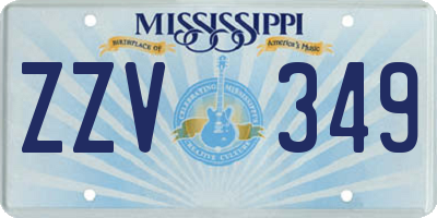 MS license plate ZZV349