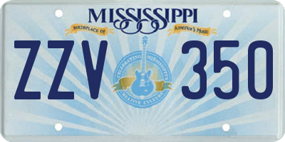 MS license plate ZZV350