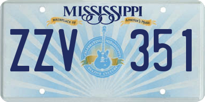 MS license plate ZZV351