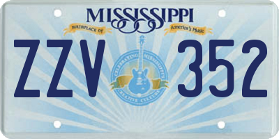 MS license plate ZZV352