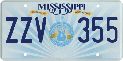 MS license plate ZZV355