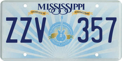 MS license plate ZZV357