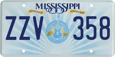 MS license plate ZZV358