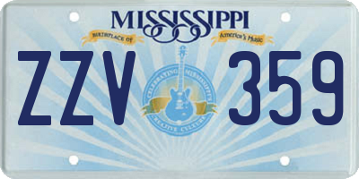 MS license plate ZZV359