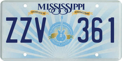 MS license plate ZZV361