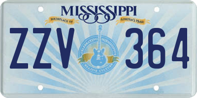 MS license plate ZZV364