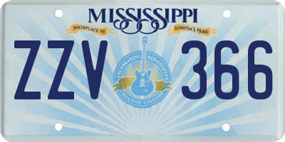 MS license plate ZZV366