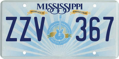 MS license plate ZZV367