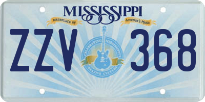 MS license plate ZZV368