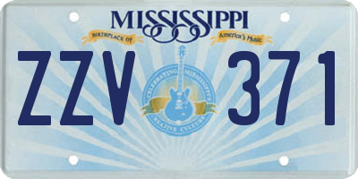 MS license plate ZZV371