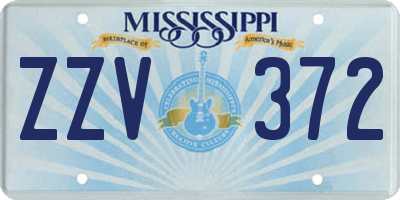 MS license plate ZZV372