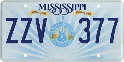 MS license plate ZZV377