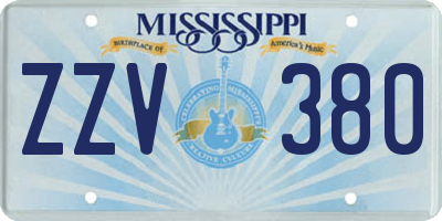 MS license plate ZZV380