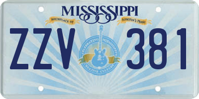 MS license plate ZZV381